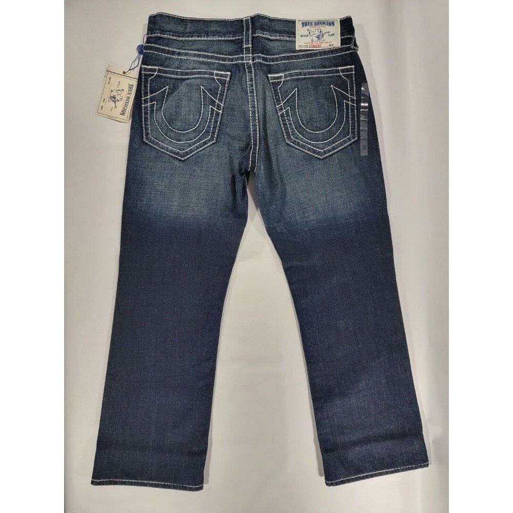 True Religion Jeans Men's 34x40 World Tour Section Straight Big T Crook City New
